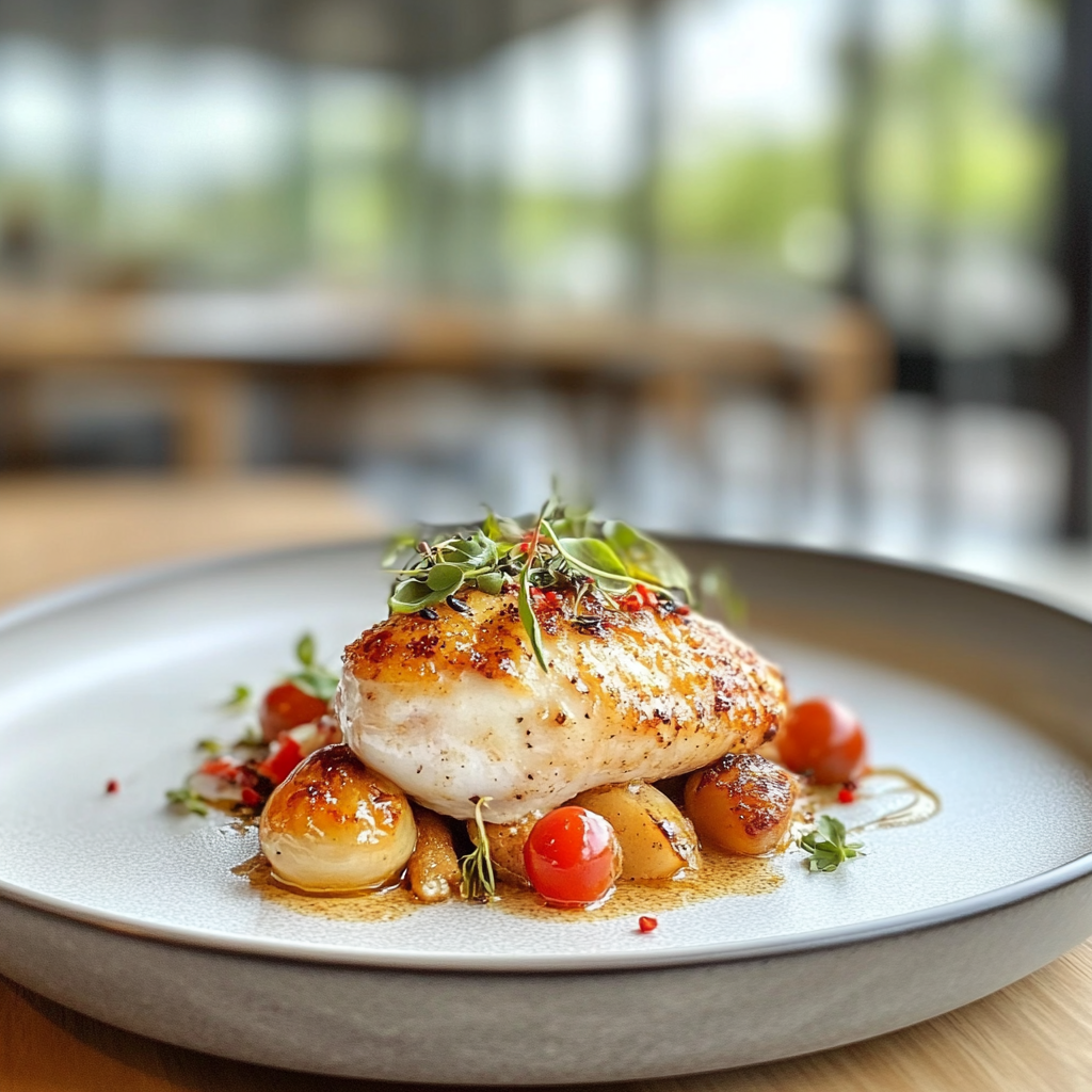 "Marry Me Chicken with creamy sauce and sun-dried tomatoes."